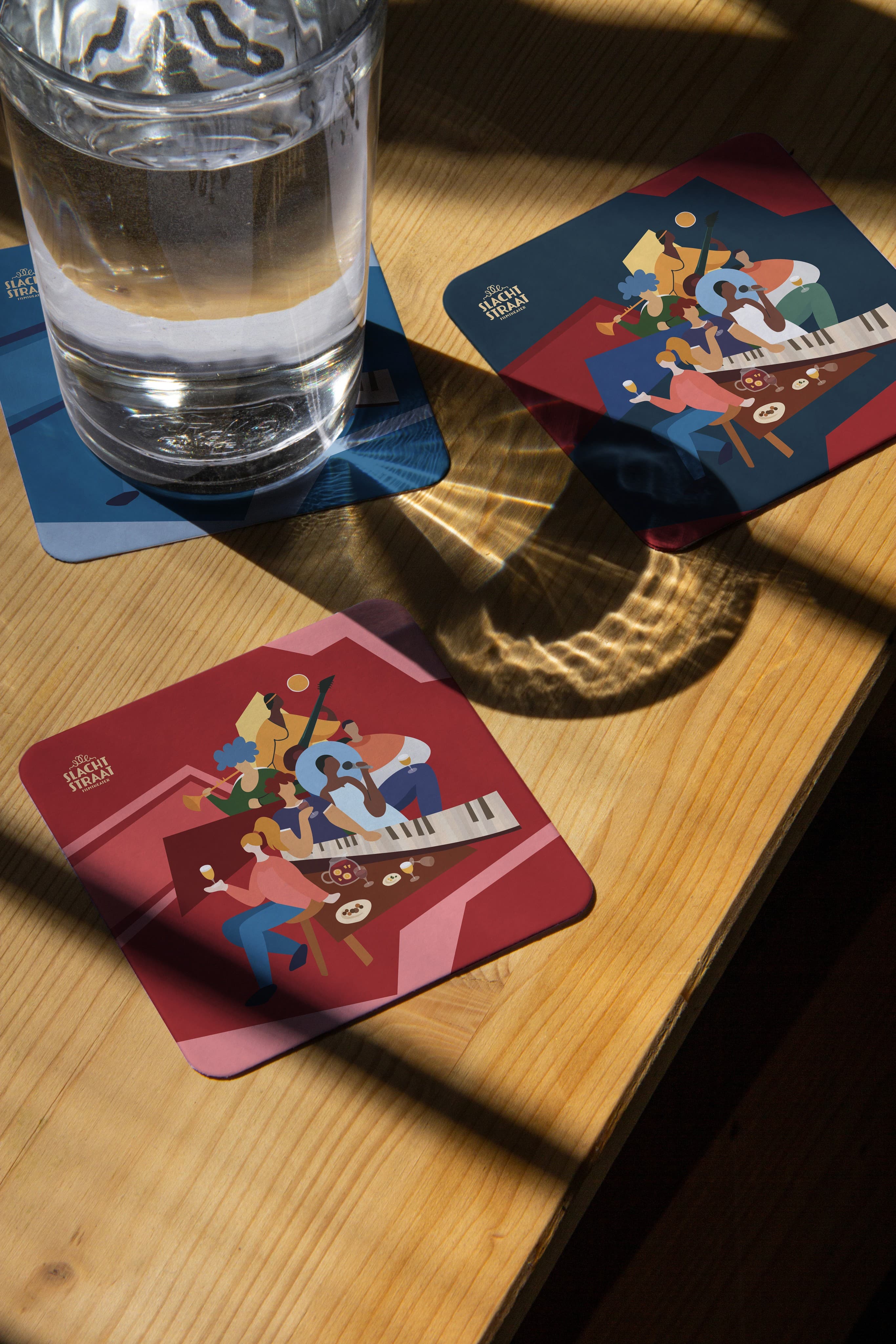 Slacht Zomernacht brand application coasters